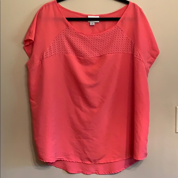 Ava & Viv 2X Coral Cap-sleeve Blouse - Picture 1 of 5